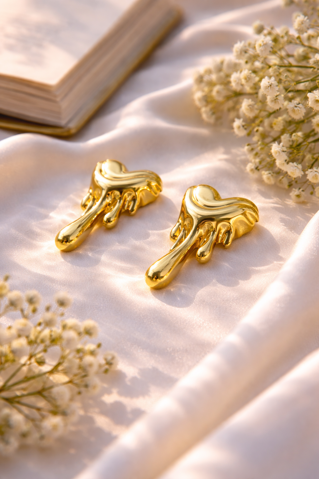 Melted Heart Drop Stud